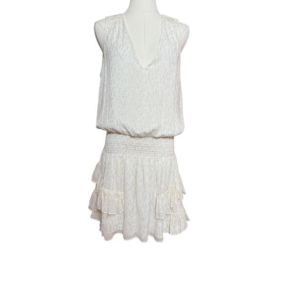 Ramy Brook Garrett Silk Blend Blouson Mini Dress Size M Sleeveless V Neckline - Picture 10 of 16